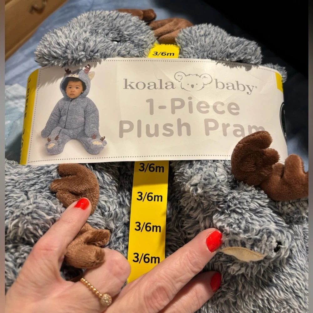 NWT Koala Kids Gray Fleece Footie Size 3-6M
